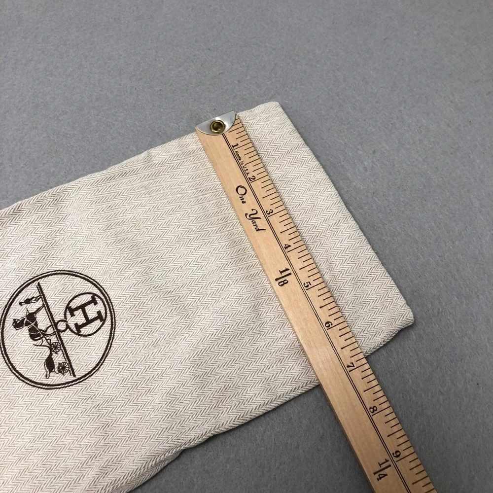 Authentic Hermes Fabric Dust Bag Drawstring Top Travel Storage 14.5x7 Designer